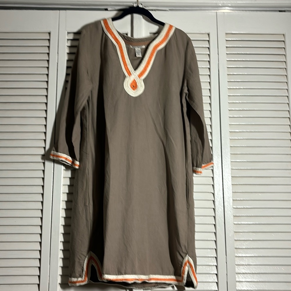 Embellished Linen Dress